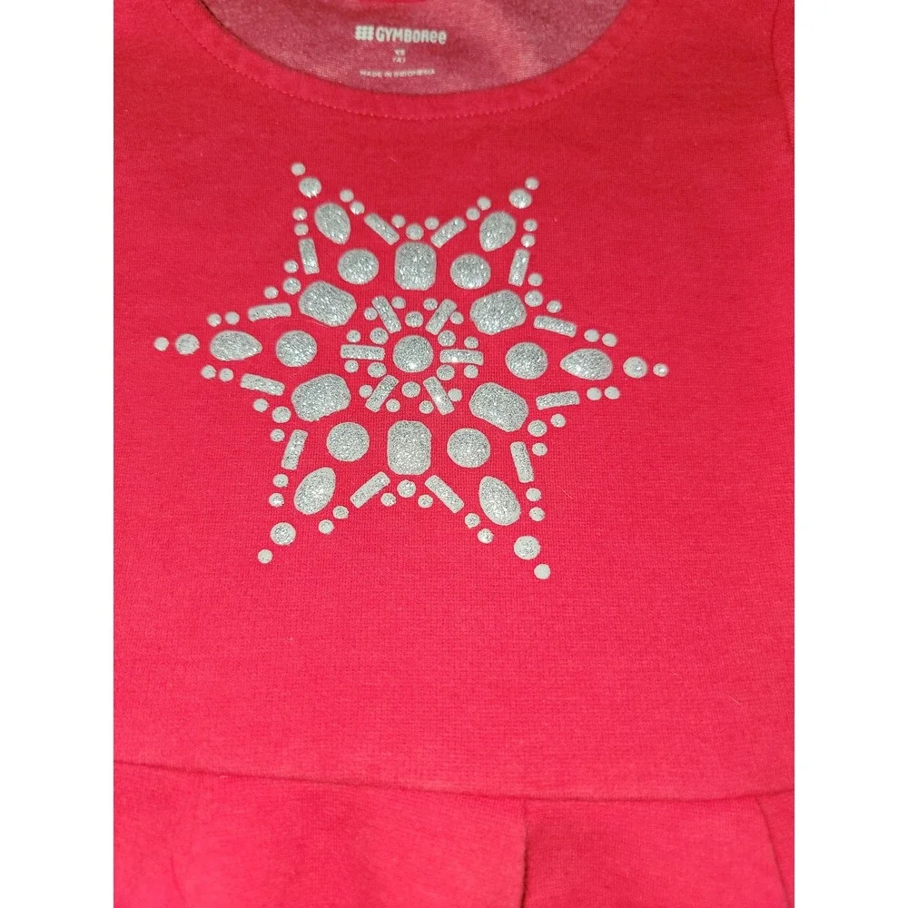 Gymboree outlet north pole party snowflake red dress size 4‎